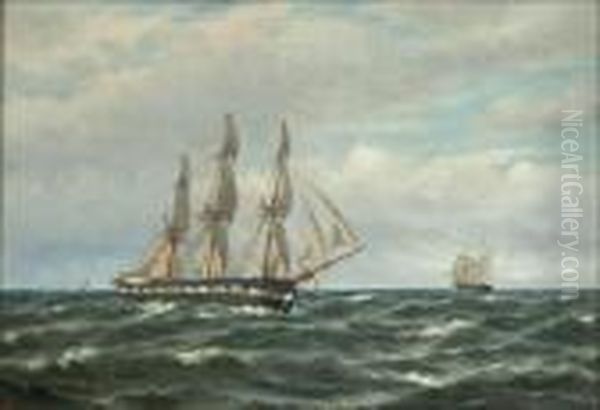 Tuulinen Paiva Merella Oil Painting by Oskar Conrad Kleineh