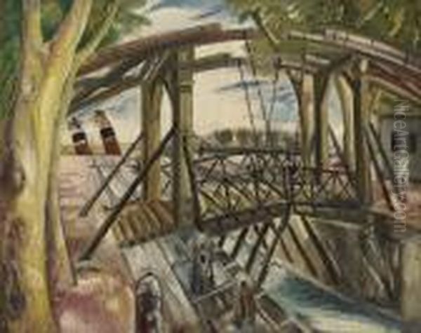 Zugbrucke In Arles Oil Painting by Paul Kleinschmidt