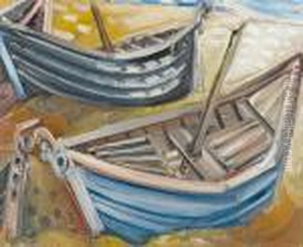 Fishing Boats In Cassis, Fishing Boats Oil Painting by Paul Kleinschmidt