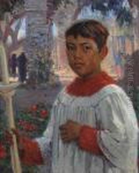 Altar Boy Oil Painting by Joseph A. Kleitsch