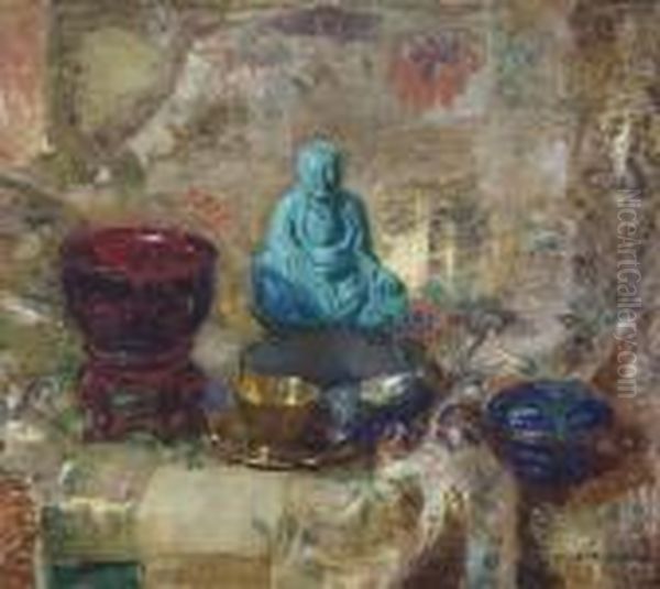 The Turquoise Buddha Oil Painting by Joseph A. Kleitsch