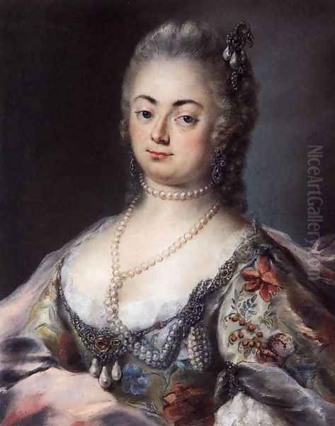 Portrait of Cornelia Foscolo Balbi 1740-42 Oil Painting by Marianna Carlevaris