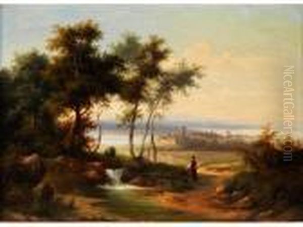 Sudliche Landschaft Oil Painting by Johann Christian Klengel