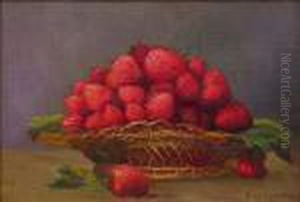 Panier De Fraises Oil Painting by Iulii Iul'evich (Julius) Klever