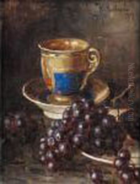 Still Life With Cup Oil Painting by Iulii Iul'evich (Julius) Klever