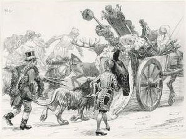 Der Karren Mit Den Resten Der Deutschen Monarchien Oil Painting by Heinrich Kley