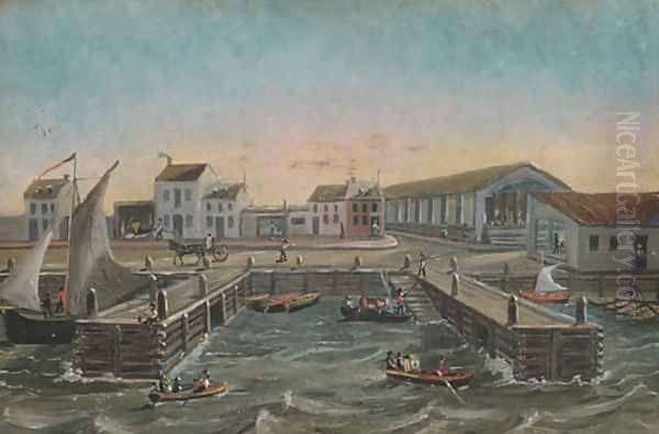 Old Ferry Stairs Oil Painting by William P. Chappel