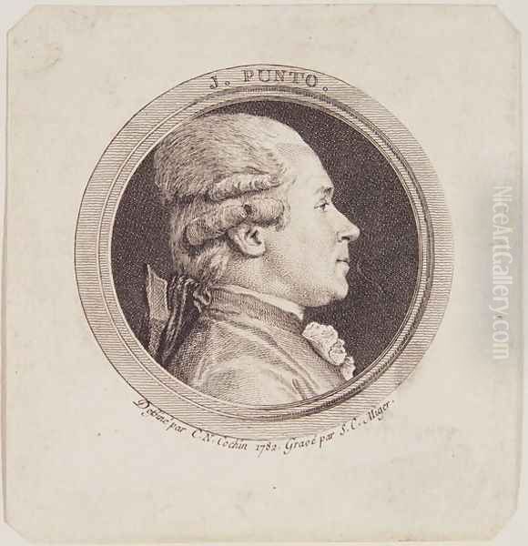 Portrait of Giovanni Punto (1746-1803), 1782 Oil Painting by Cochin, Charles Nicolas II