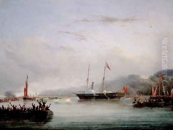 The First Victoria And Albert Yacht off Plymouth Oil Painting by Nicholas Matthews (1816-51) Condy