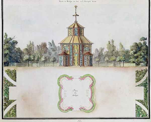 View of a kiosk, from 'Atlas du Comte du Nord', 1784 (2) Oil Painting by Chambe