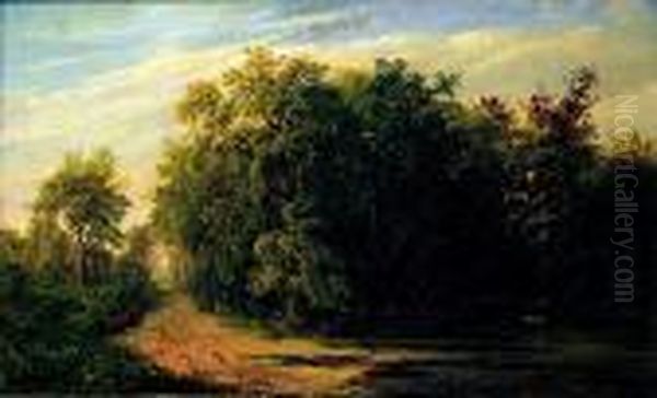 Paysage Boise Oil Painting by Johann Bernard Klombeck