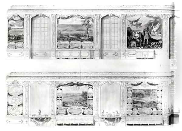 Plan and Elevation of the Galerie du Petit Chateau de Chantilly 2 Oil Painting by Chambe