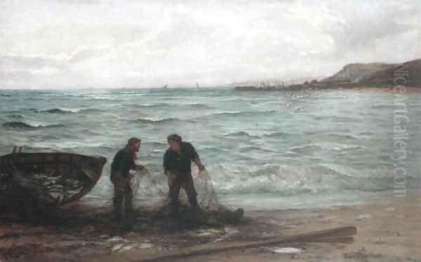 Landing the Catch Oil Painting by John Chalmers