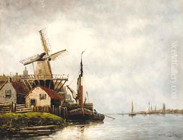 On the Spaaren Oil Painting by Jan van Vlaardingen Couver