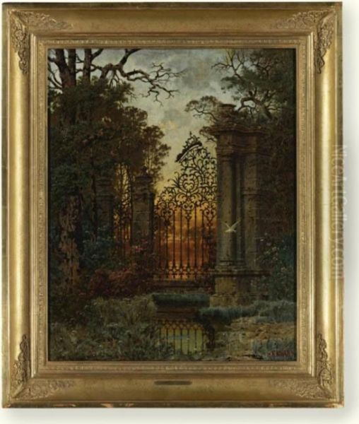 The Park's Gate Oil Painting by Ferdinand Knab