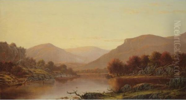 Autumn On The Lake Oil Painting by Charles Wilson Knapp