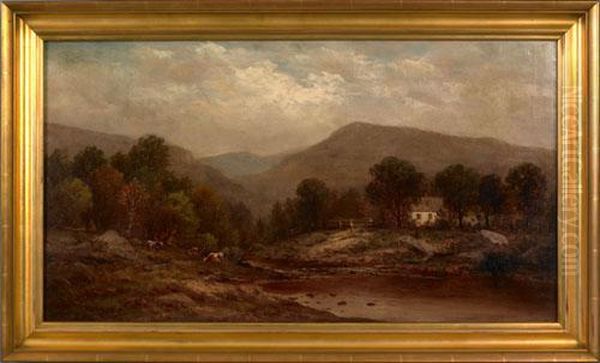 Landscape With River And Cottage Oil Painting by Charles Wilson Knapp