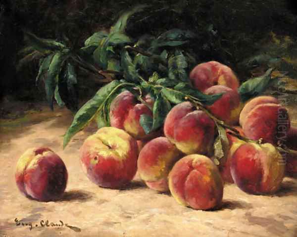 Peaches and foliage Oil Painting by Eugene Claude