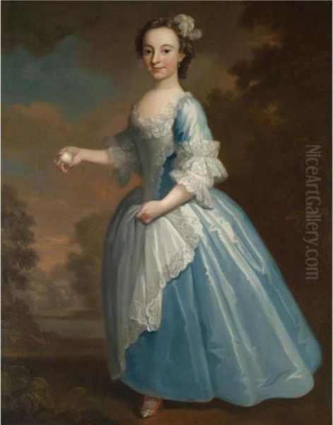 Portrait Of Elizabeth Hatch Oil Painting by George Knapton