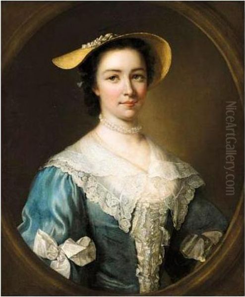 Portrait Of A Lady Oil Painting by George Knapton