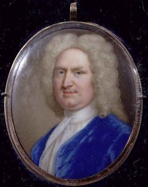 Miniature of George Frederick Handel (1685-1759) Oil Painting by William Hopkins Craft