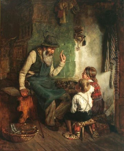 The Storyteller Oil Painting by Ludwig Knaus