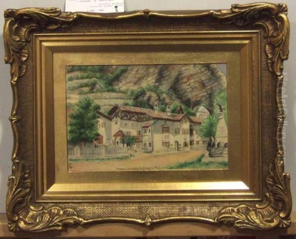 Vardshuset I Brixen, Tyrolen. Oil Painting by Ludwig Knaus