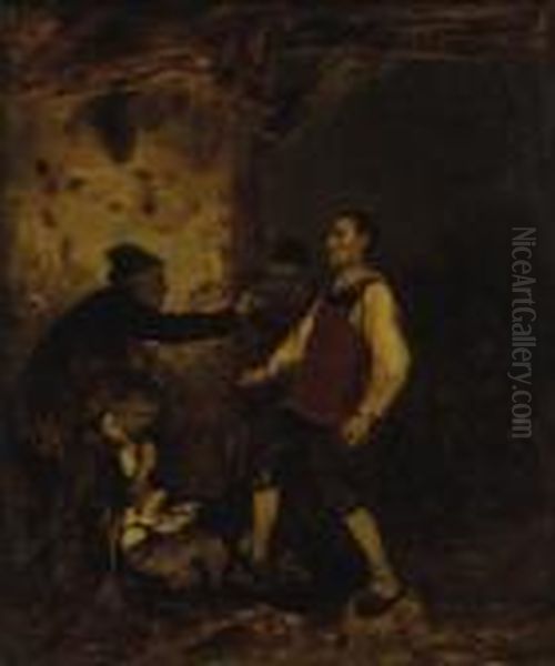 Death Of A Gentleman Oil Painting by Ludwig Knaus