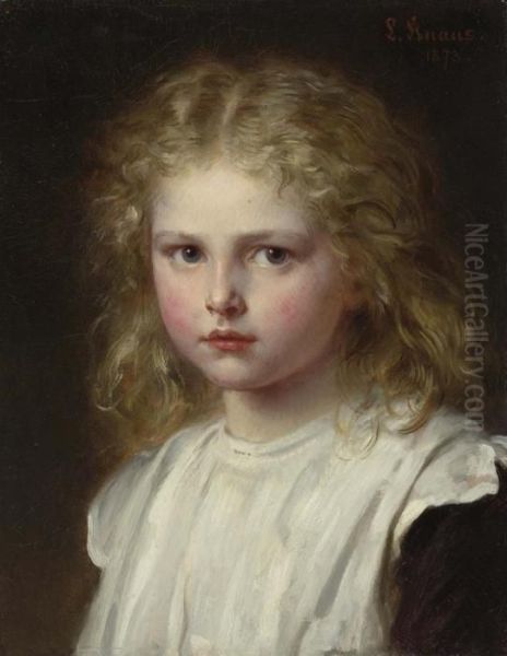 Portrait Eines Madchens. 1873. Oil Painting by Ludwig Knaus