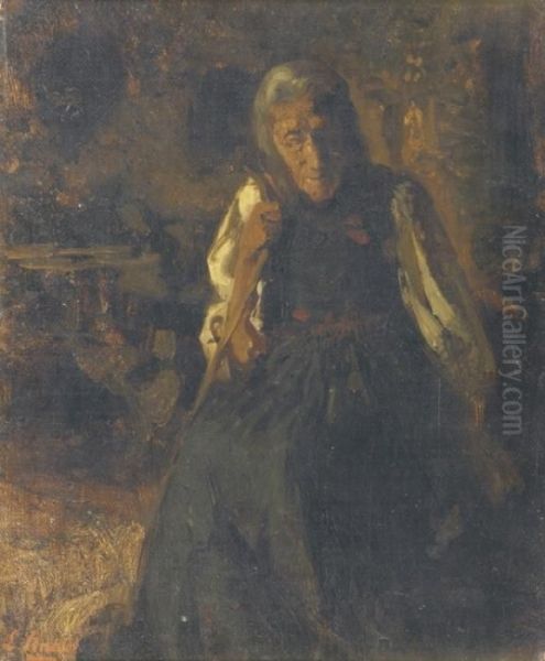 Alte Schwarzwalder Bauerin Oil Painting by Ludwig Knaus