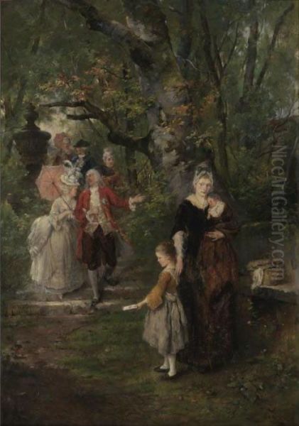 Petition Oil Painting by Ludwig Knaus