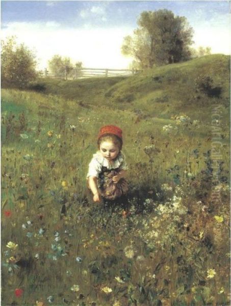 Spring Time Oil Painting by Ludwig Knaus