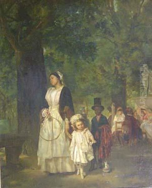 A Procession Oil Painting by Ludwig Knaus