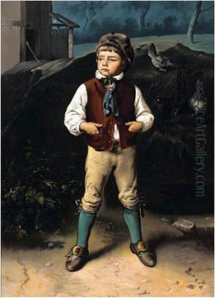 Der Dorfprinz (the Village Prince) Oil Painting by Ludwig Knaus