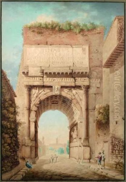 L'arc De Titus Oil Painting by Franz Knebel