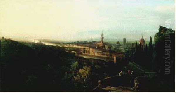 Vue De Florence Oil Painting by Franz Knebel