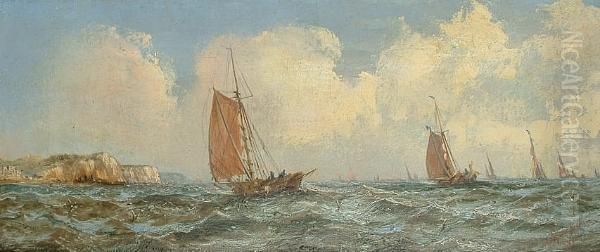 'off Hastings'; 'off Margate' Oil Painting by Adolphus Knell