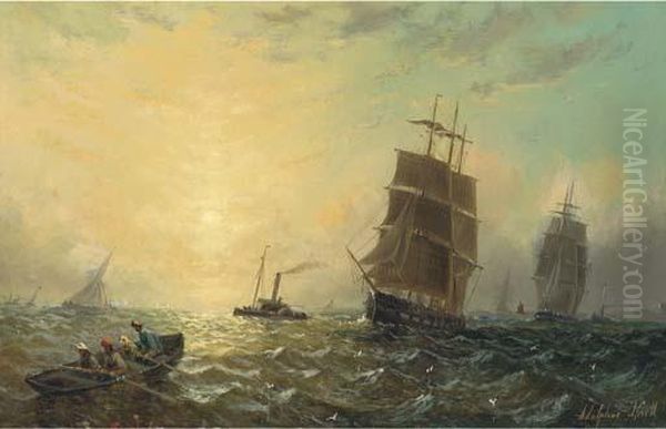 Heading For Home Oil Painting by Adolphus Knell