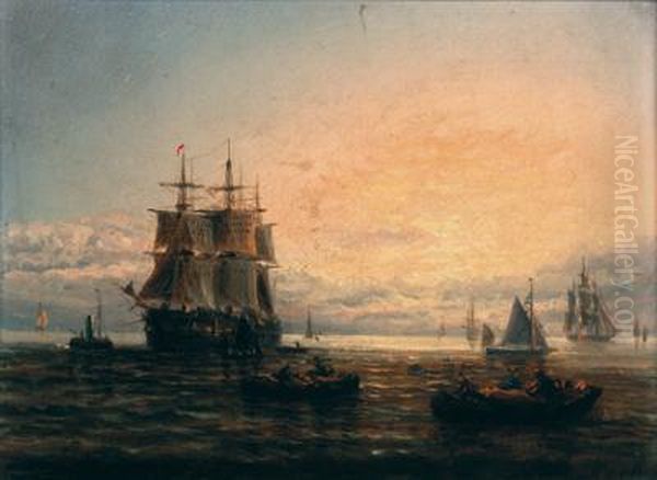 Returning Home Oil Painting by Adolphus Knell