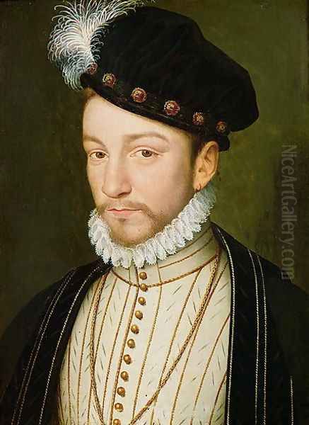 Charles IX (1550-74) Oil Painting by Francois Clouet