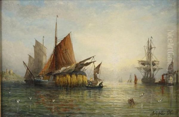 Marine Oil Painting by William Adolphu Knell