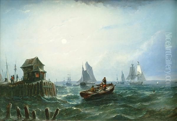 Rowingout Oil Painting by William Adolphu Knell