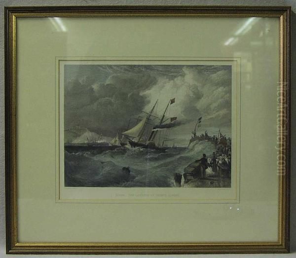 Dover, Landing Of Prince Albert Oil Painting by William Adolphu Knell