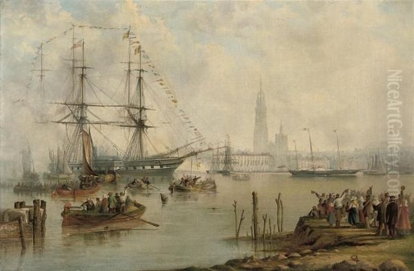 The British Royal Yacht 
Victoria & Albert (ii) Oil Painting by William Adolphu Knell