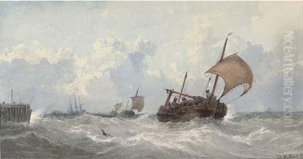 Off To The Fishing Grounds Oil Painting by William Adolphu Knell