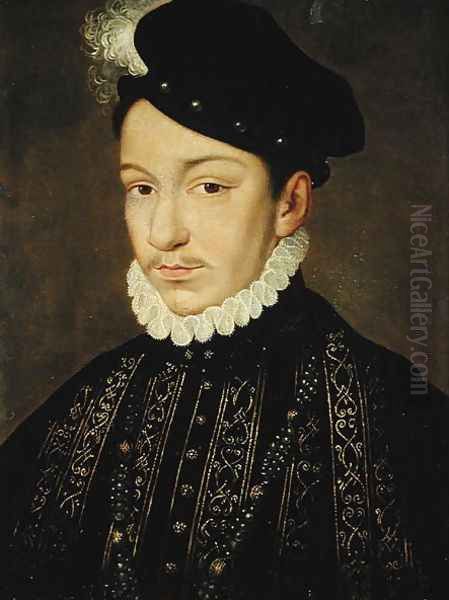 Portrait of Charles IX (1550-74) 1560-72 Oil Painting by Francois Clouet