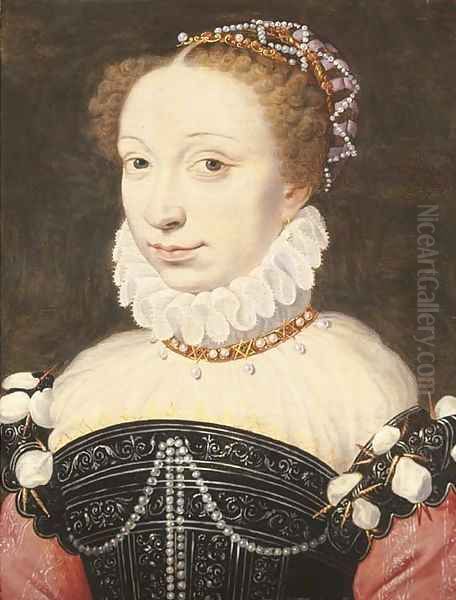 Portrait of a lady, possibly Jeanne d'Albret Oil Painting by Francois Clouet