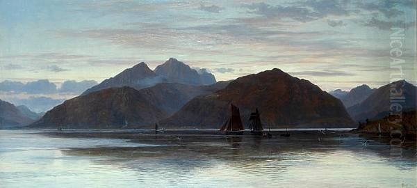 A Scottish Loch Oil Painting by Charles Parsons Knight