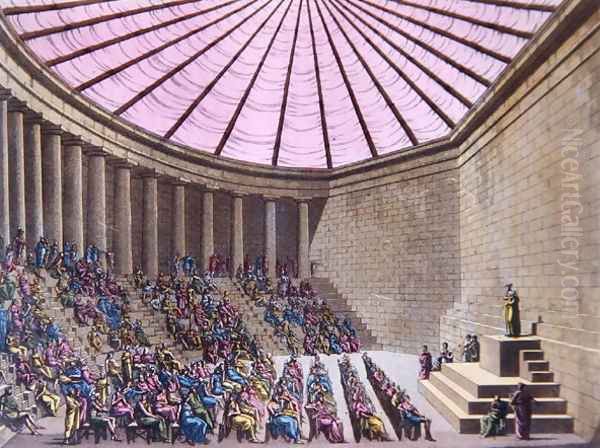 The Odeon in the time of Pericles, illustration from 'Il Costumo Antico e Moderno' 1815-34 Oil Painting by G. Castellini