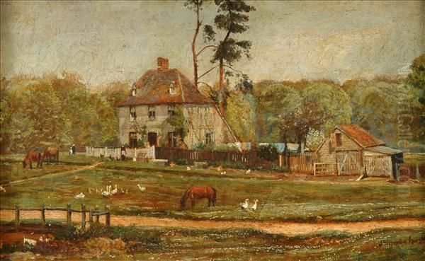 Farmscene Oil Painting by John William Buxton Knight